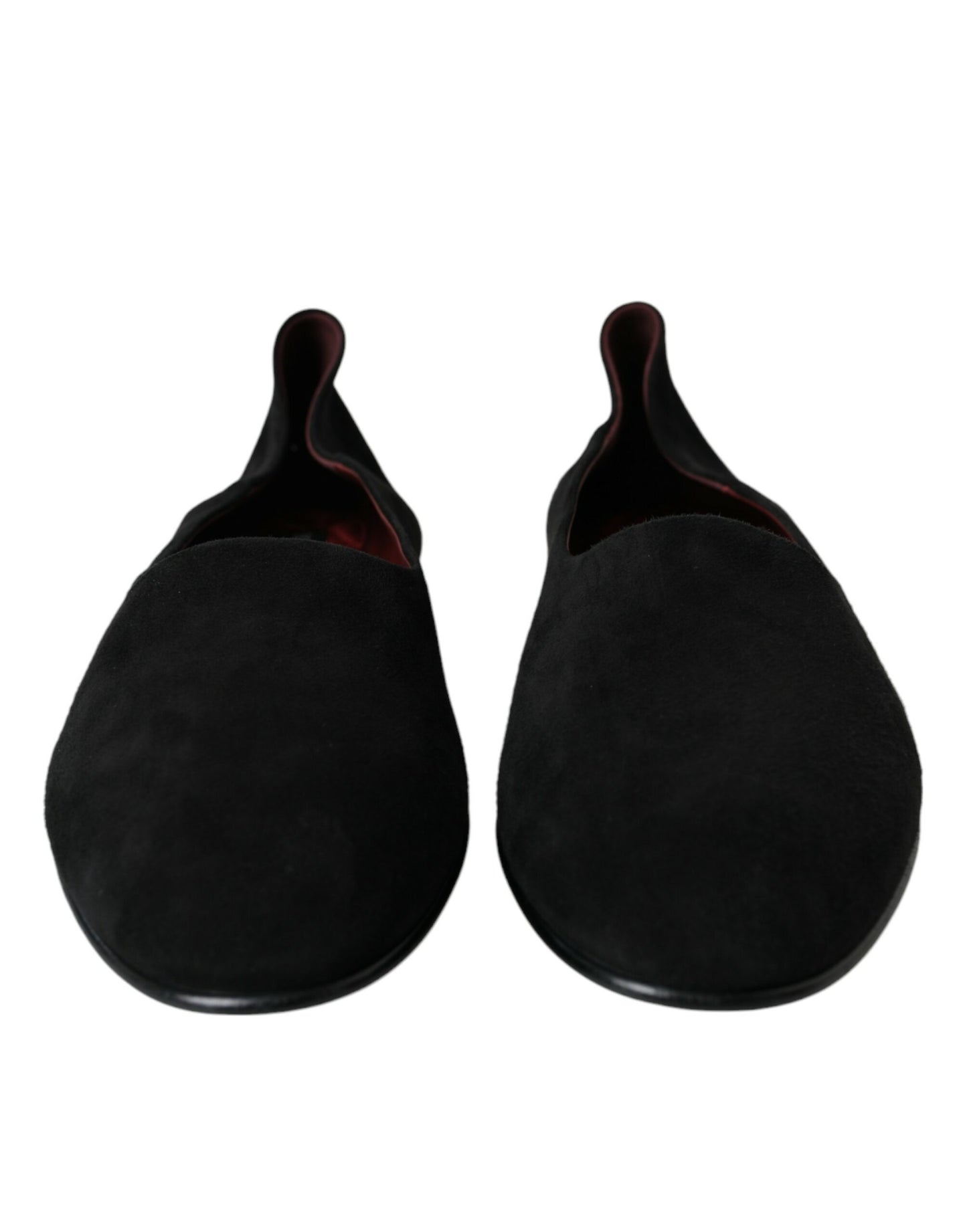 Mocasines de ante negro de Dolce &amp; Gabbana, zapatos formales sin cordones