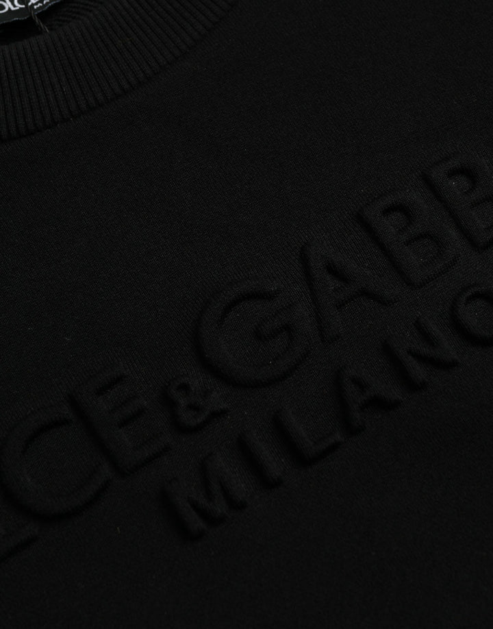 Dolce &amp; Gabbana Black Cotton Long Sleeves Sweatshirt Sweater