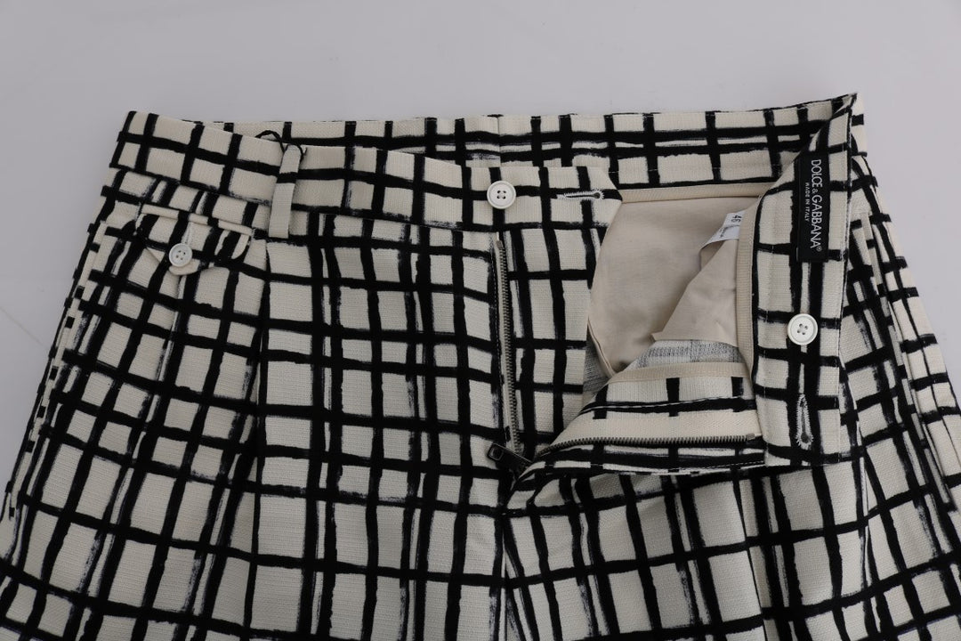 Dolce &amp; Gabbana White Black Striped Casual Shorts