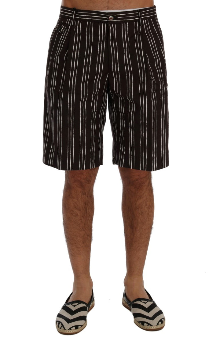 Short hauteur genou en coton rayé bordeaux Dolce &amp;amp; Gabbana