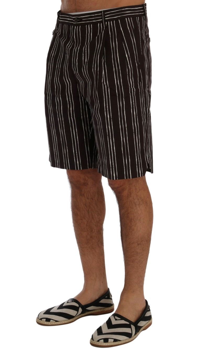 Short hauteur genou en coton rayé bordeaux Dolce &amp;amp; Gabbana