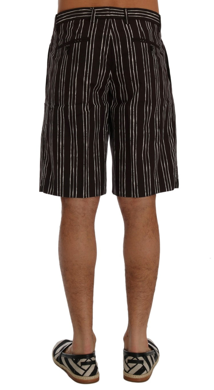 Short hauteur genou en coton rayé bordeaux Dolce &amp;amp; Gabbana