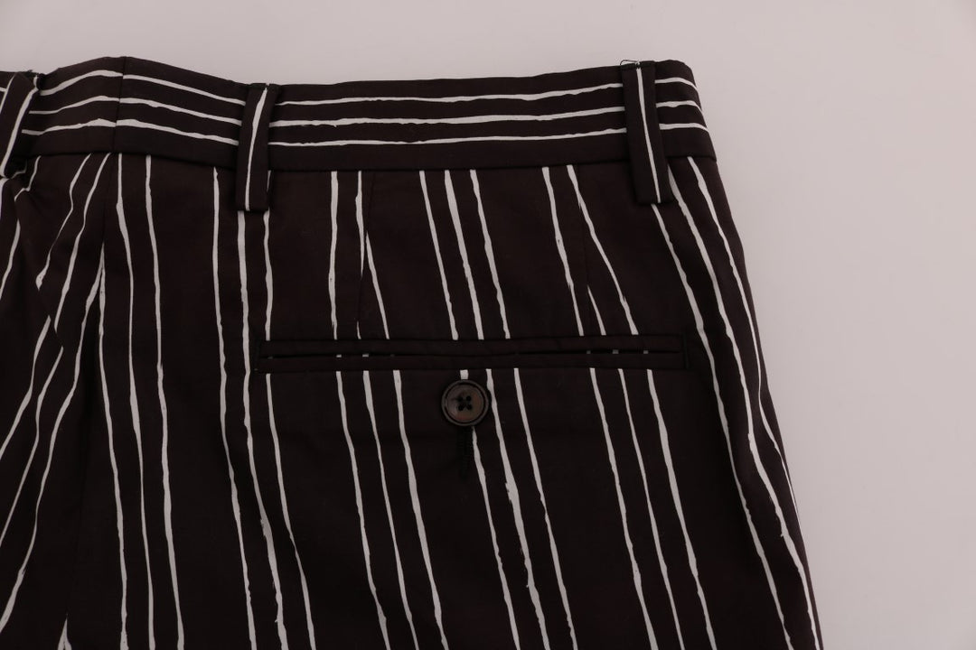 Short hauteur genou en coton rayé bordeaux Dolce &amp;amp; Gabbana