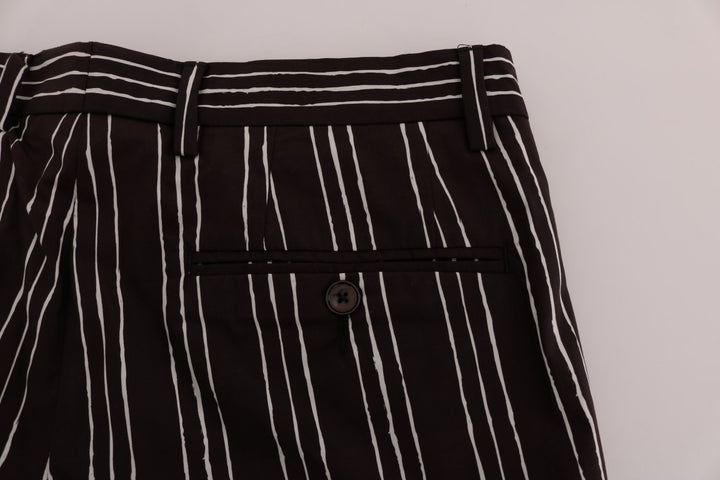 Short hauteur genou en coton rayé bordeaux Dolce &amp;amp; Gabbana
