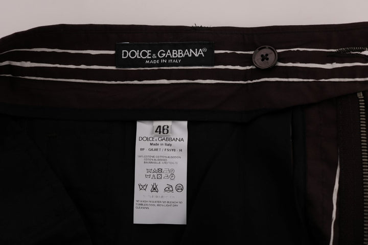 Short hauteur genou en coton rayé bordeaux Dolce &amp;amp; Gabbana