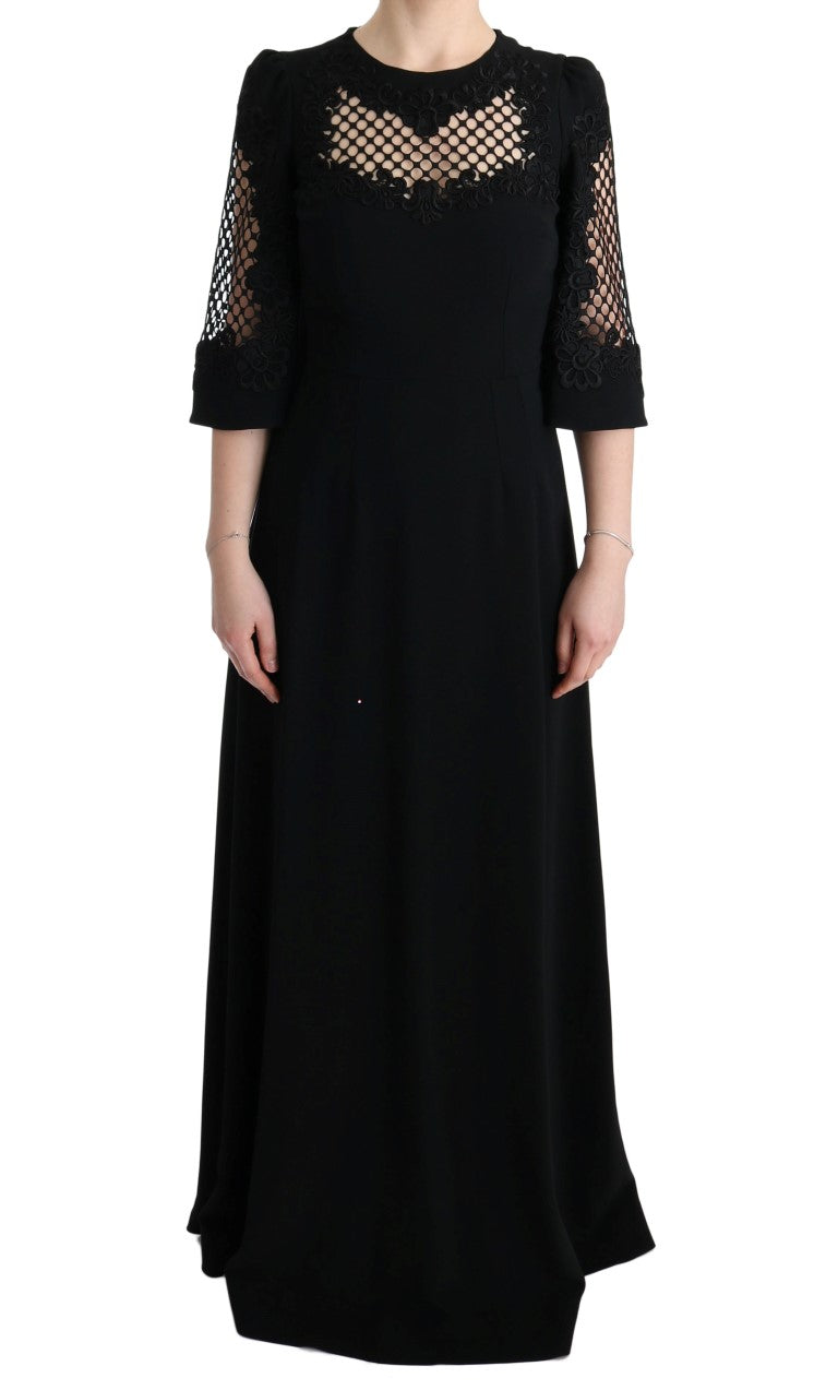 Dolce &amp; Gabbana Black Stretch Shift Long Maxi Dress women’s dress