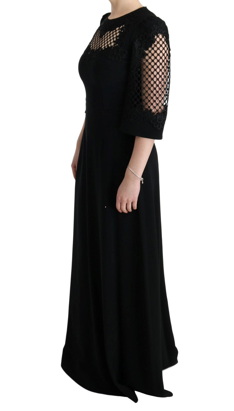 Dolce &amp; Gabbana Black Stretch Shift Long Maxi Dress women’s dress