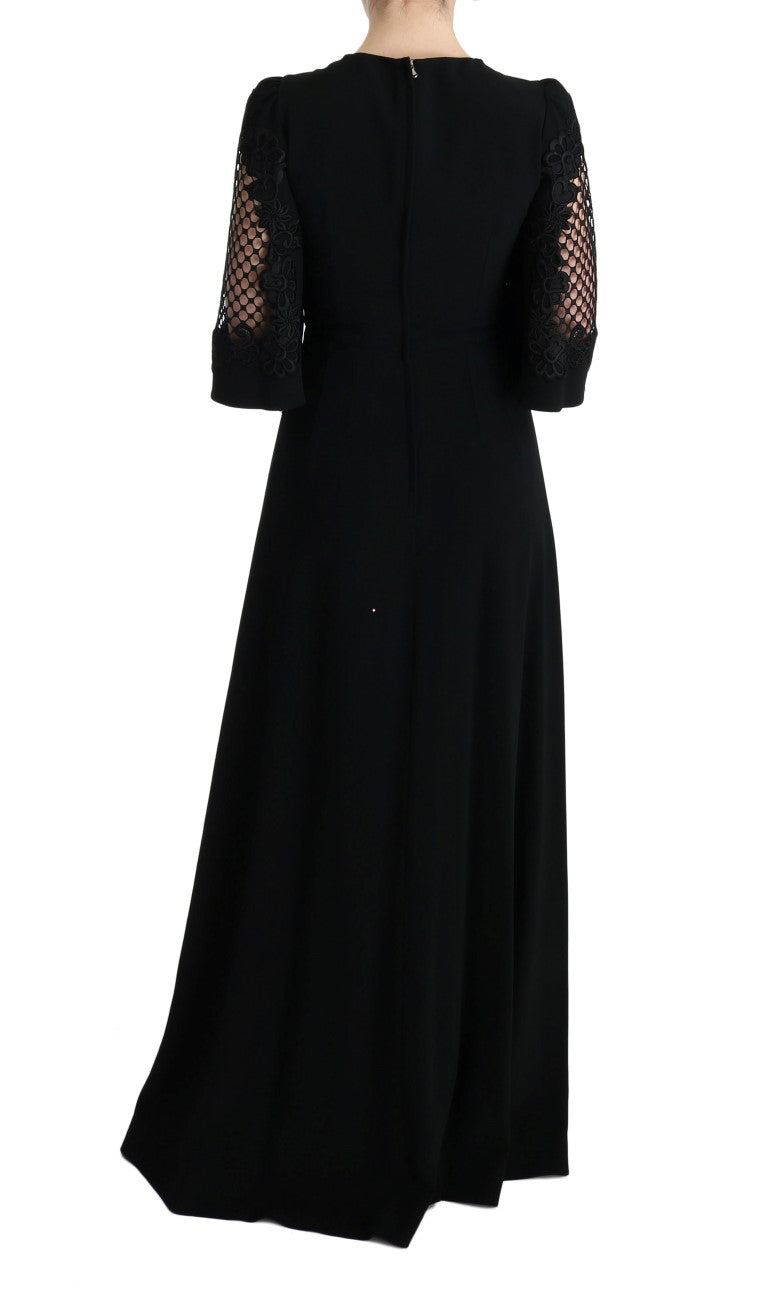 Dolce &amp; Gabbana Black Stretch Shift Long Maxi Dress women’s dress