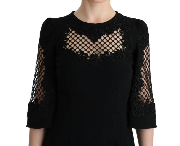 Dolce &amp; Gabbana Black Stretch Shift Long Maxi Dress women’s dress