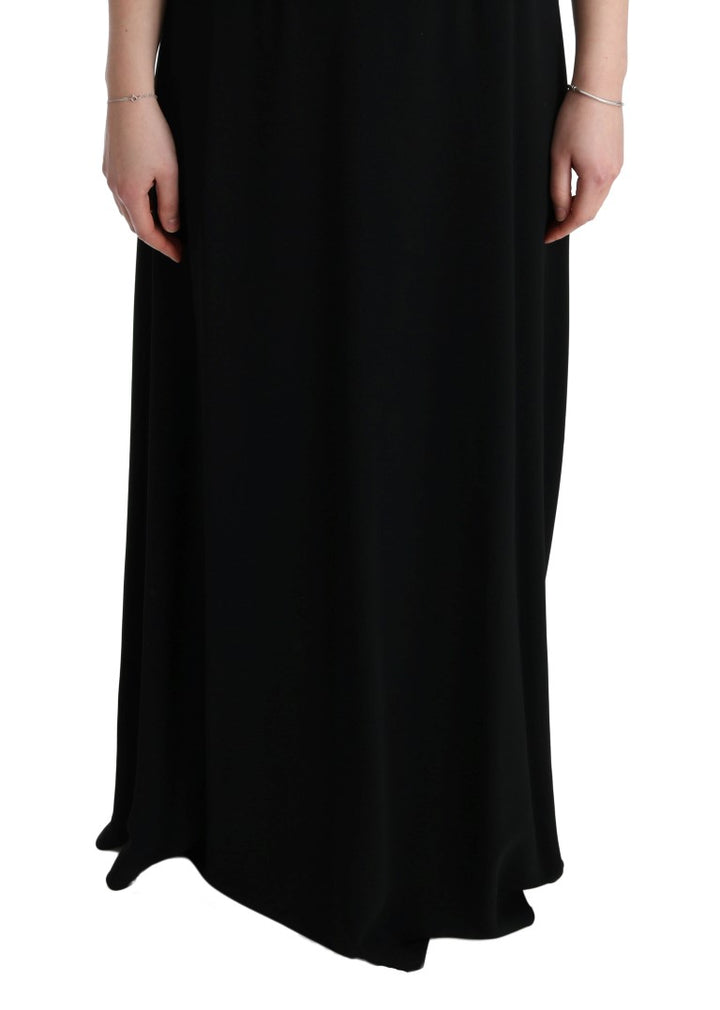 Dolce &amp; Gabbana Black Stretch Shift Long Maxi Dress women’s dress