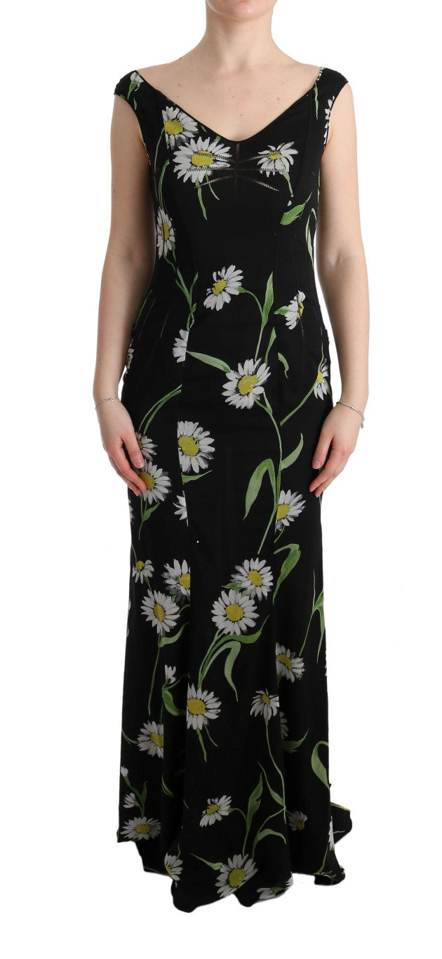 Dolce &amp; Gabbana Sunflower Silk Stretch Sheath Dress women’s dress