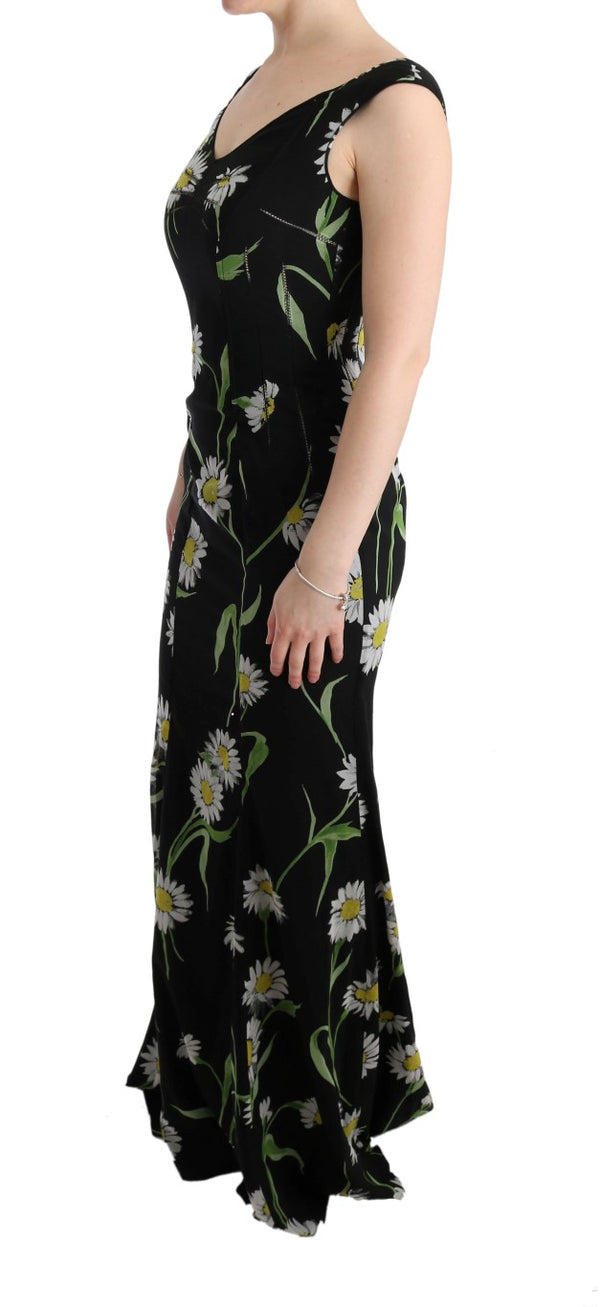 Dolce & Gabbana Sunflower Silk Stretch Sheath Dress women’s dress