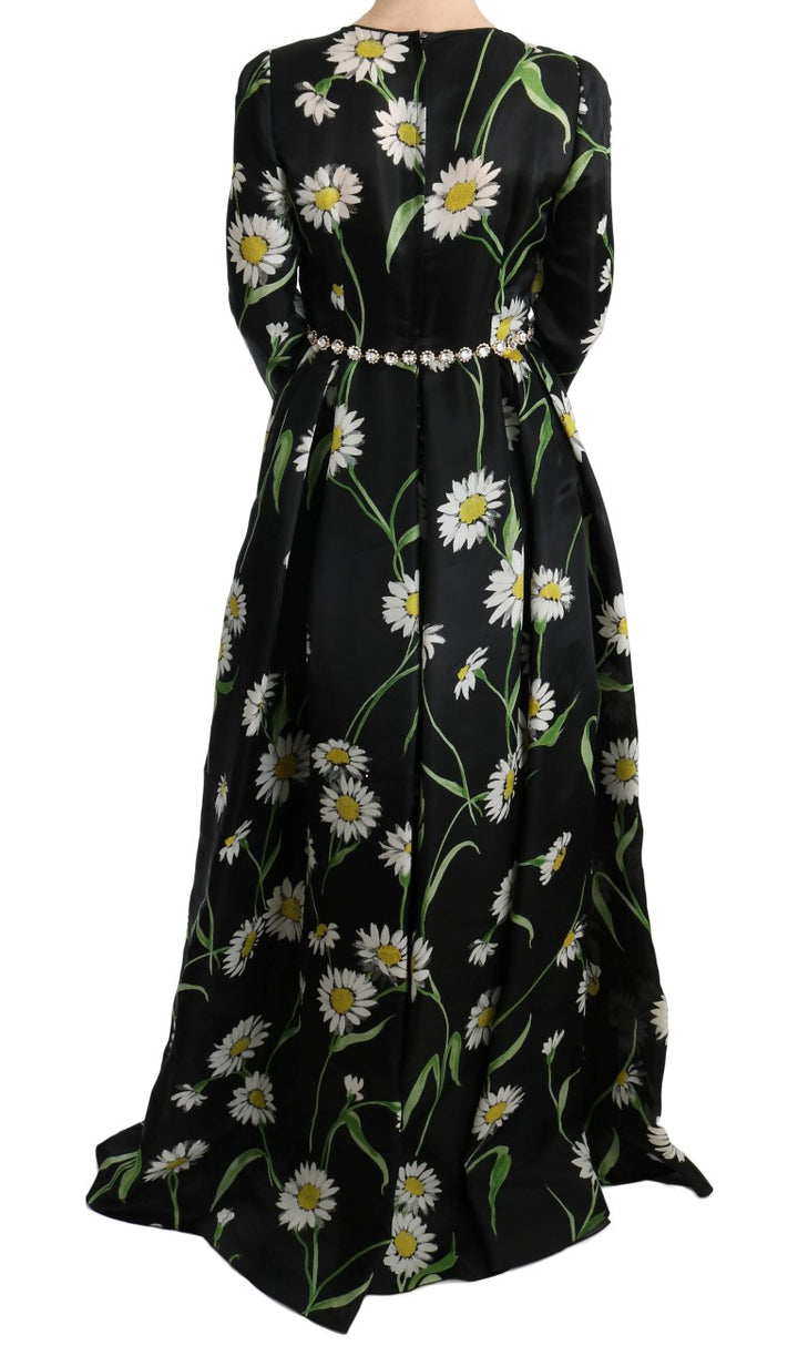 Dolce &amp; Gabbana Multicolor Silk Sunflower Print Long Maxi Dress women’s dress