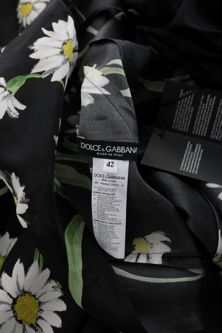 Dolce &amp; Gabbana Multicolor Silk Sunflower Print Long Maxi Dress women’s dress
