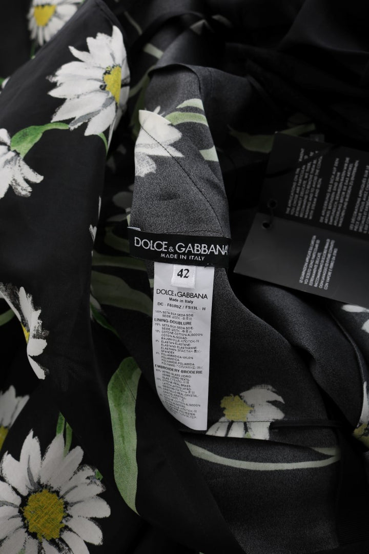 Dolce &amp; Gabbana Multicolor Silk Sunflower Print Long Maxi Dress women’s dress
