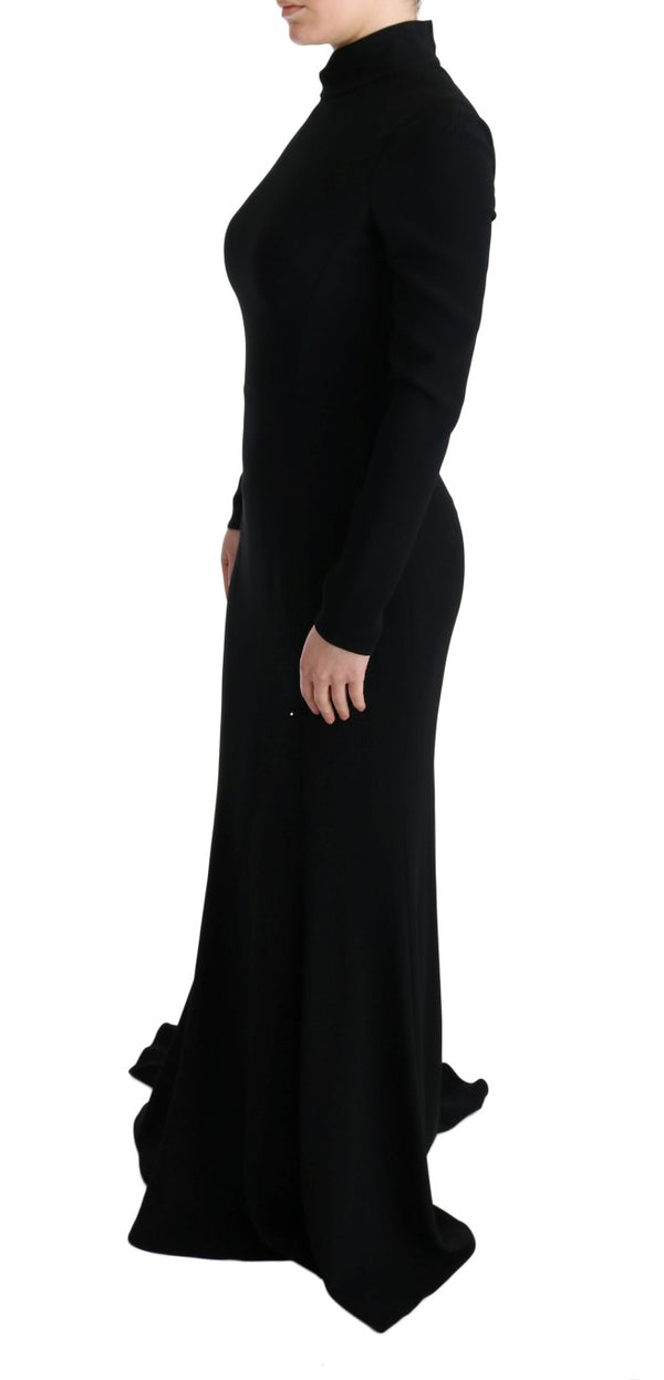 Dolce & Gabbana Black Stretch Long Gown Sheath Dress women’s dress