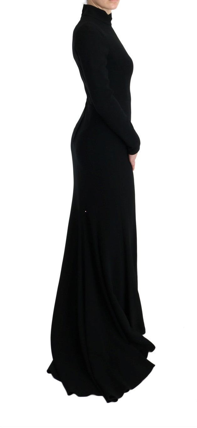 Dolce &amp; Gabbana Black Stretch Long Gown Sheath Dress women’s dress