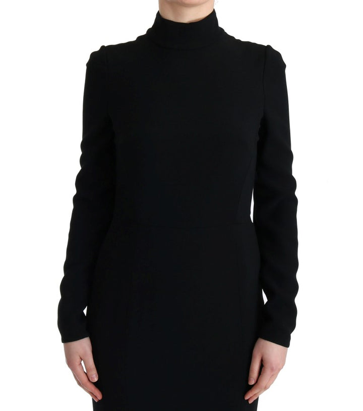 Dolce &amp; Gabbana Black Stretch Long Gown Sheath Dress women’s dress