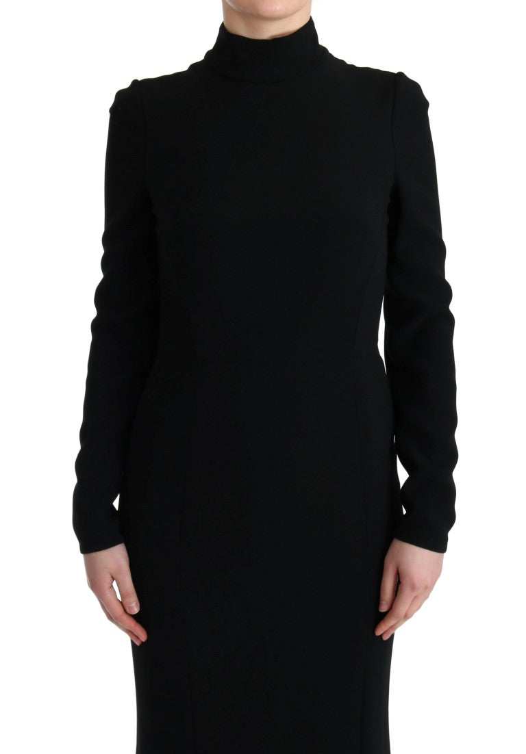 Dolce &amp; Gabbana Black Stretch Long Gown Sheath Dress women’s dress