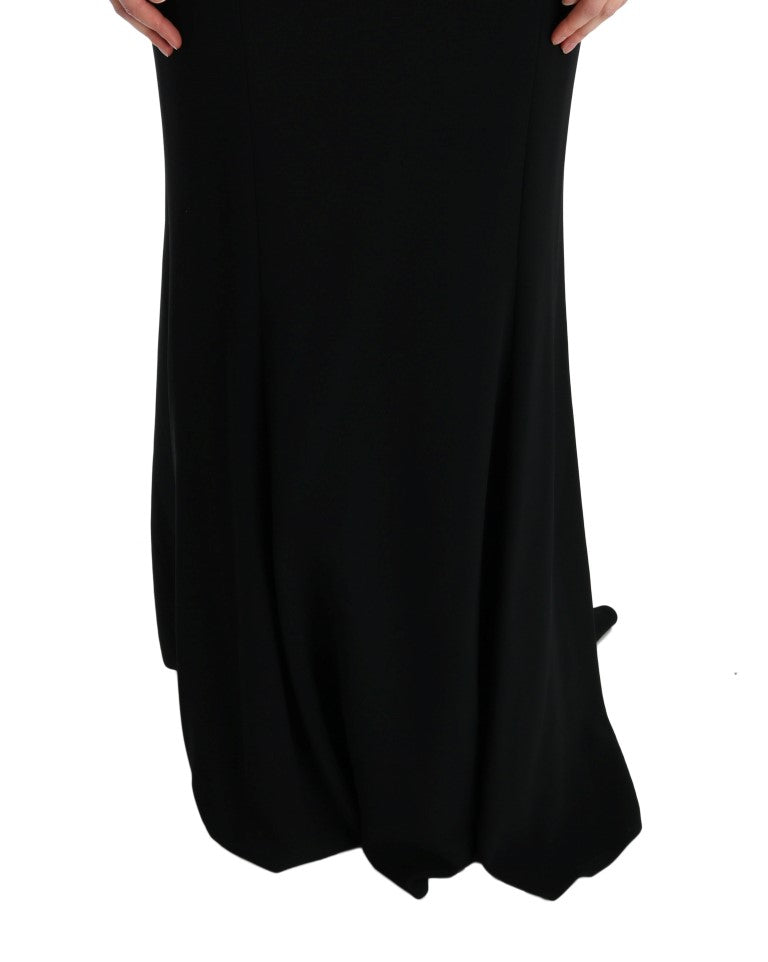 Dolce &amp; Gabbana Black Stretch Long Gown Sheath Dress women’s dress