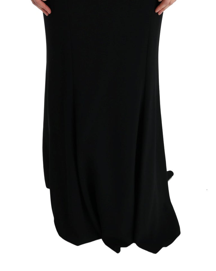 Dolce &amp; Gabbana Black Stretch Long Gown Sheath Dress women’s dress