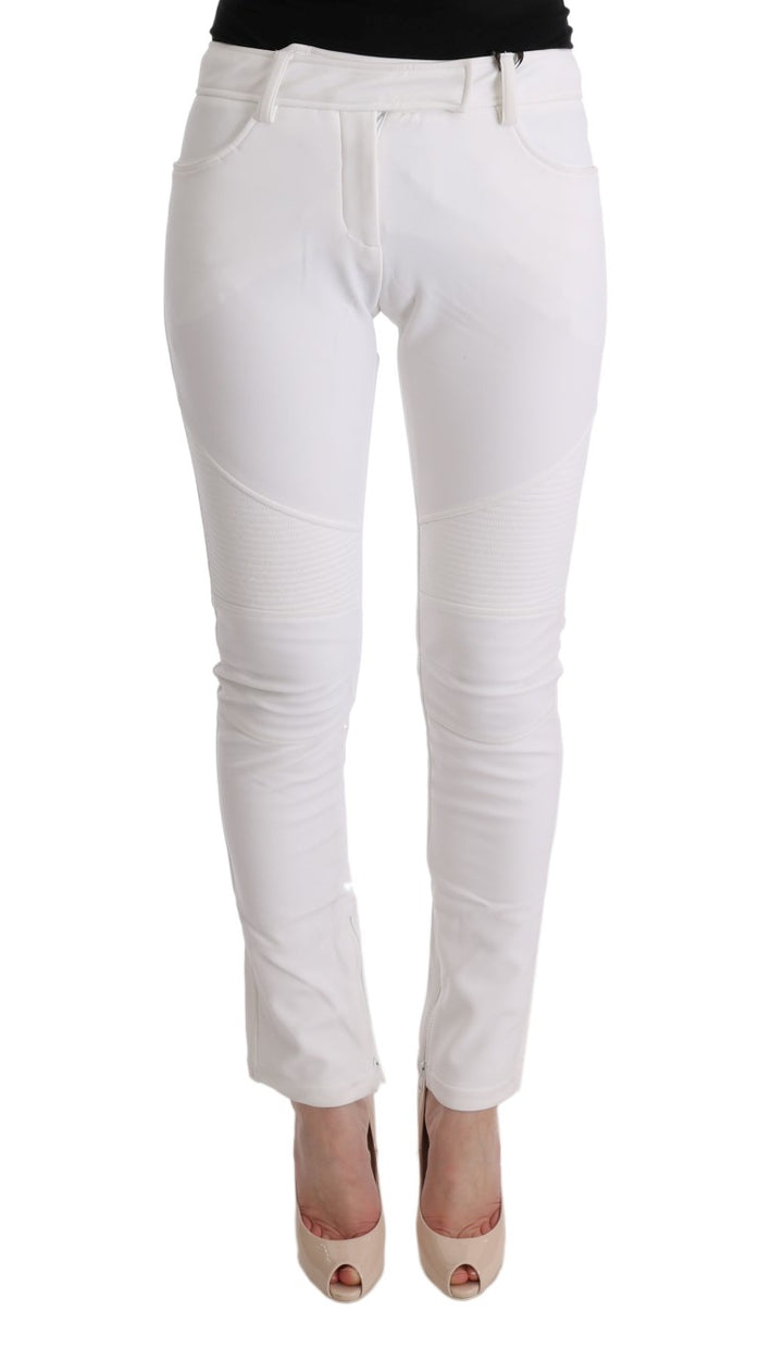 Pantalon slim blanc en coton chic Ermanno Scervino