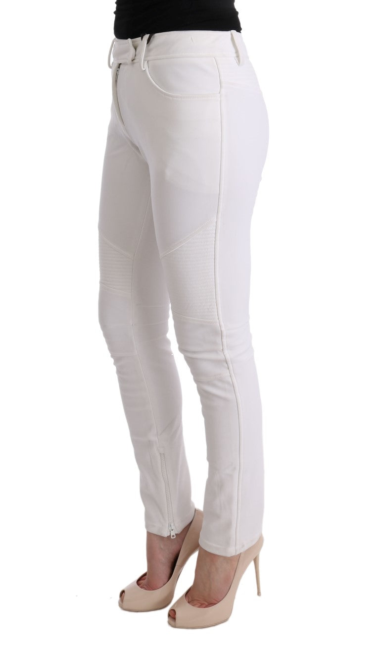 Pantalon slim blanc en coton chic Ermanno Scervino