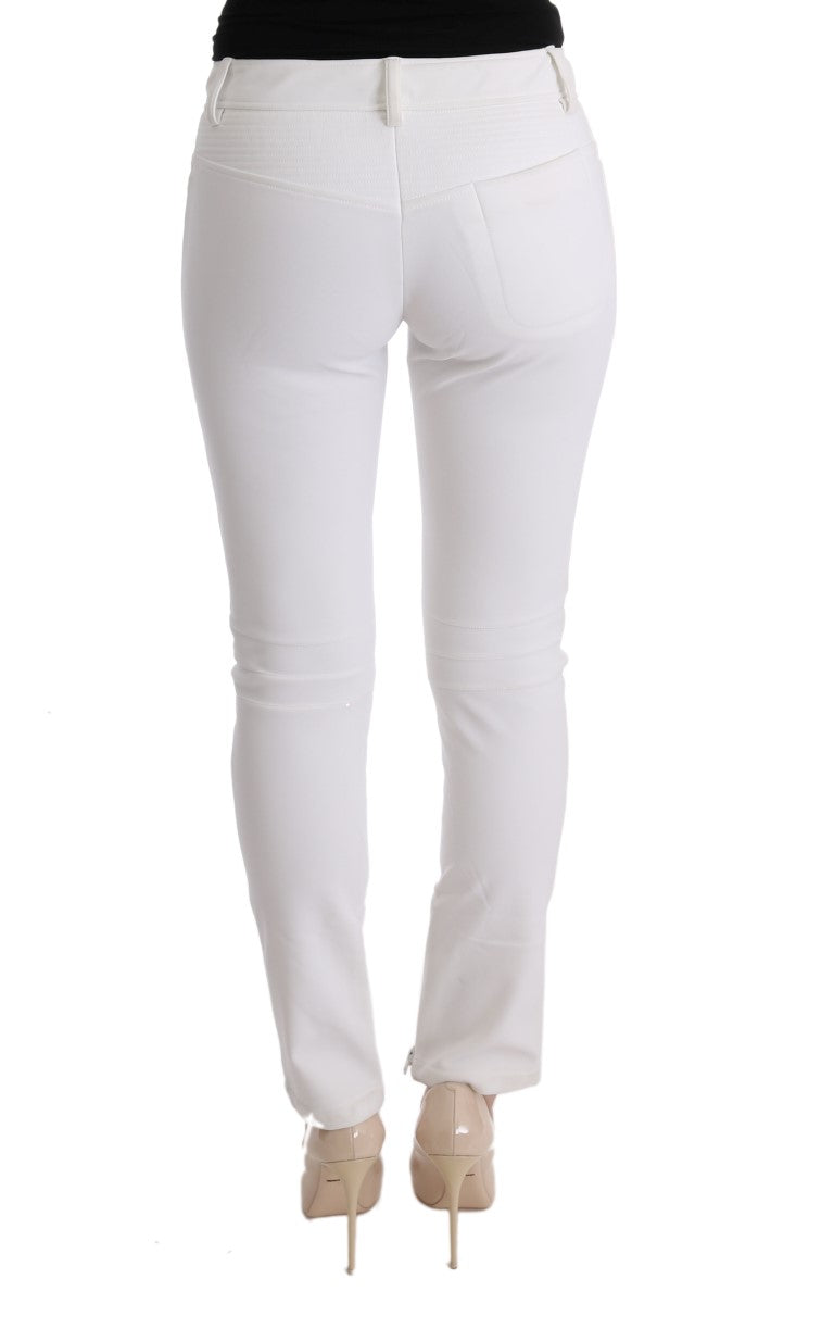 Pantalon slim blanc en coton chic Ermanno Scervino
