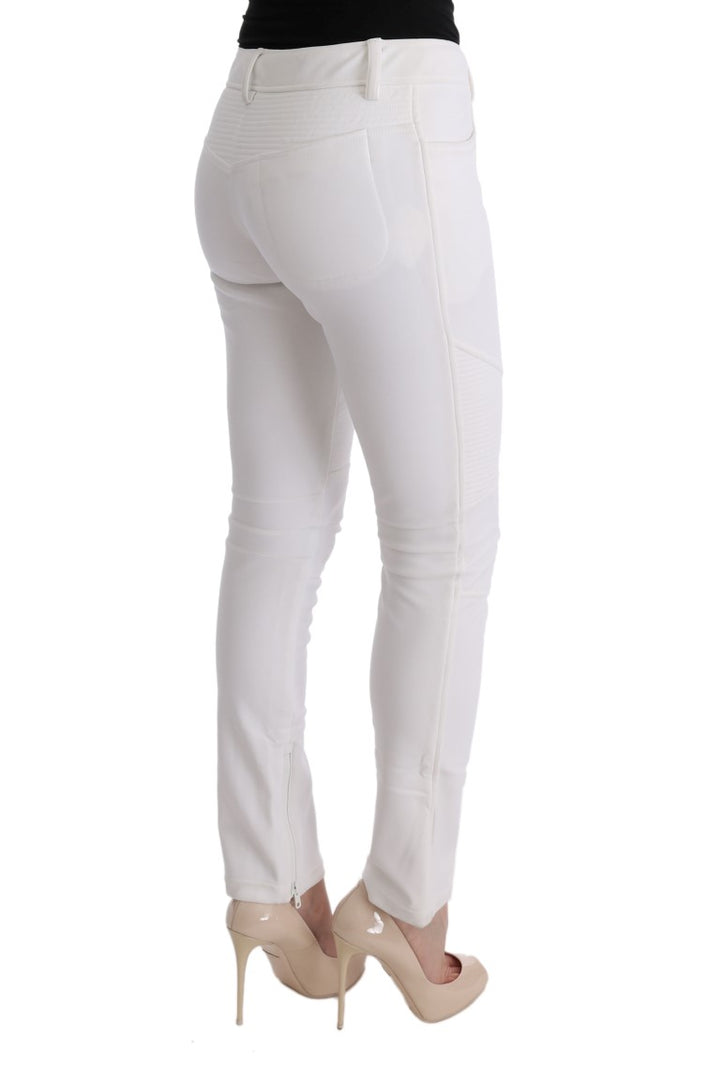 Pantalon slim blanc en coton chic Ermanno Scervino
