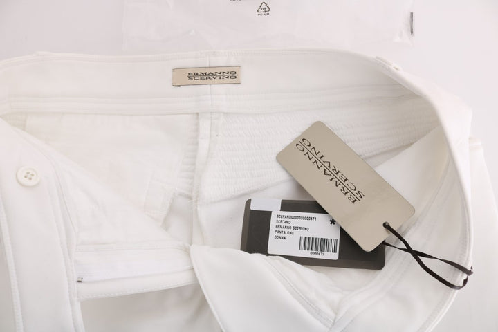 Pantalon slim blanc en coton chic Ermanno Scervino