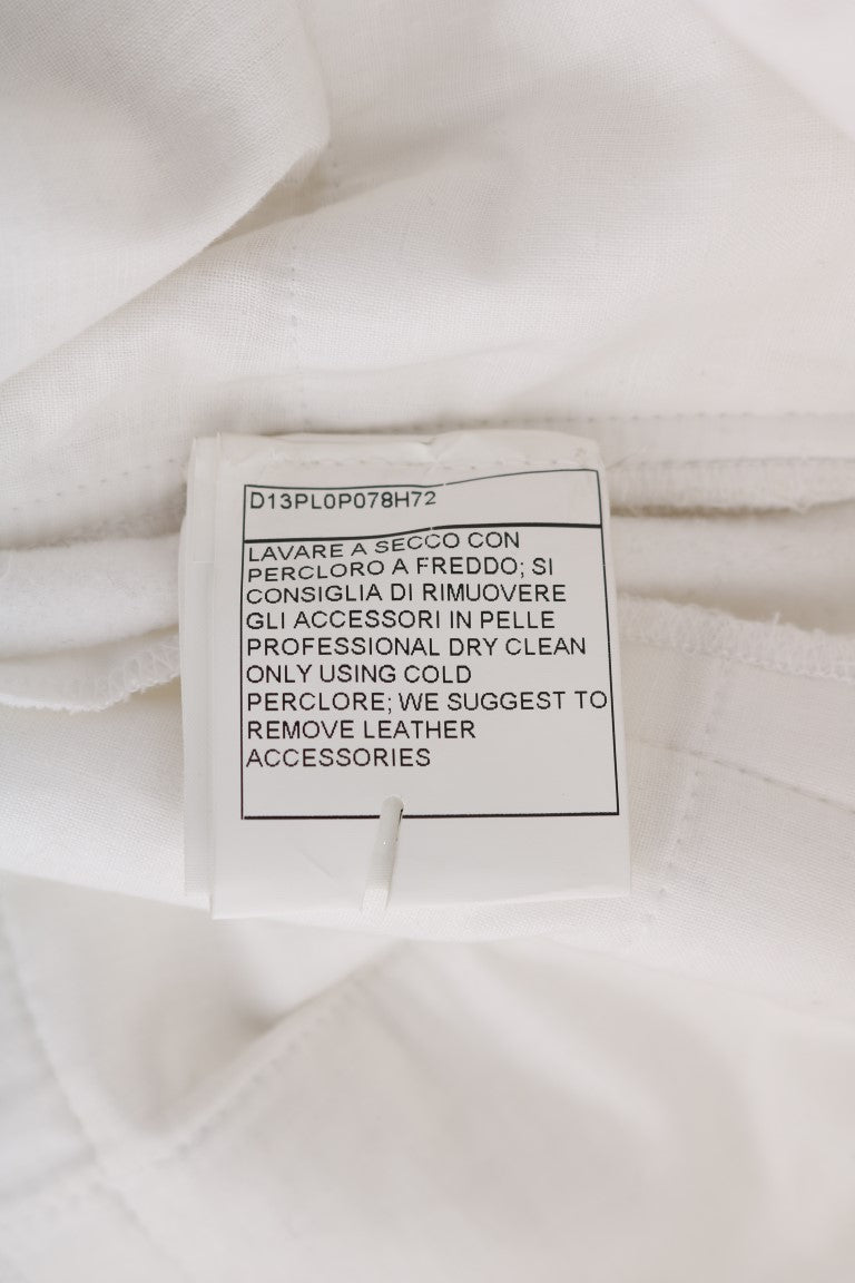 Pantalon slim blanc en coton chic Ermanno Scervino