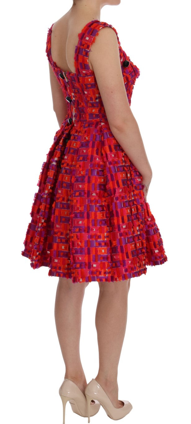 Dolce &amp; Gabbana Pink Patterned A-line Above Knees Dress women’s dress