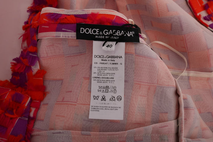Dolce &amp; Gabbana Pink Patterned A-line Above Knees Dress women’s dress