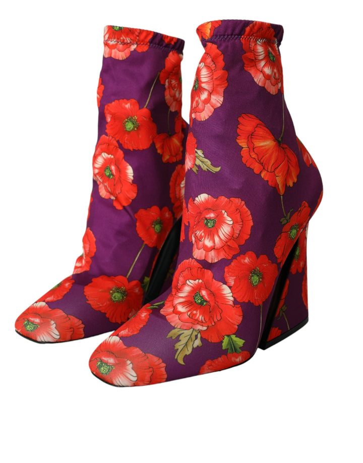 Chaussures Dolce &amp; Gabbana en jersey extensible à fleurs violettes