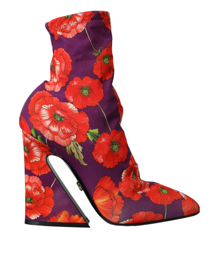 Chaussures Dolce &amp; Gabbana en jersey extensible à fleurs violettes