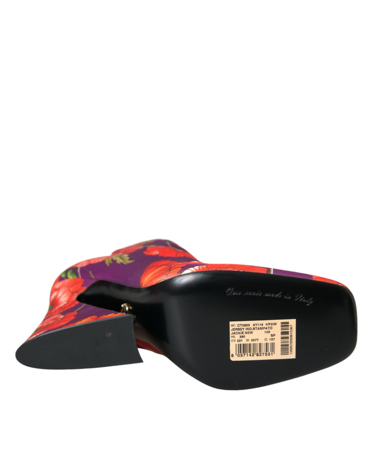 Chaussures Dolce &amp; Gabbana en jersey extensible à fleurs violettes