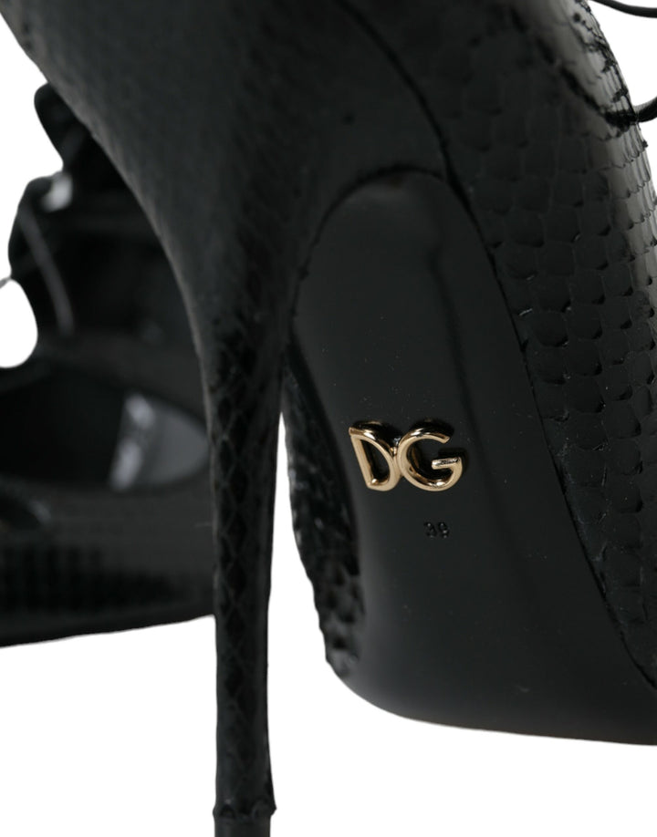 Zapatos Mary Jane de piel de pitón negra de Dolce &amp;amp; Gabbana