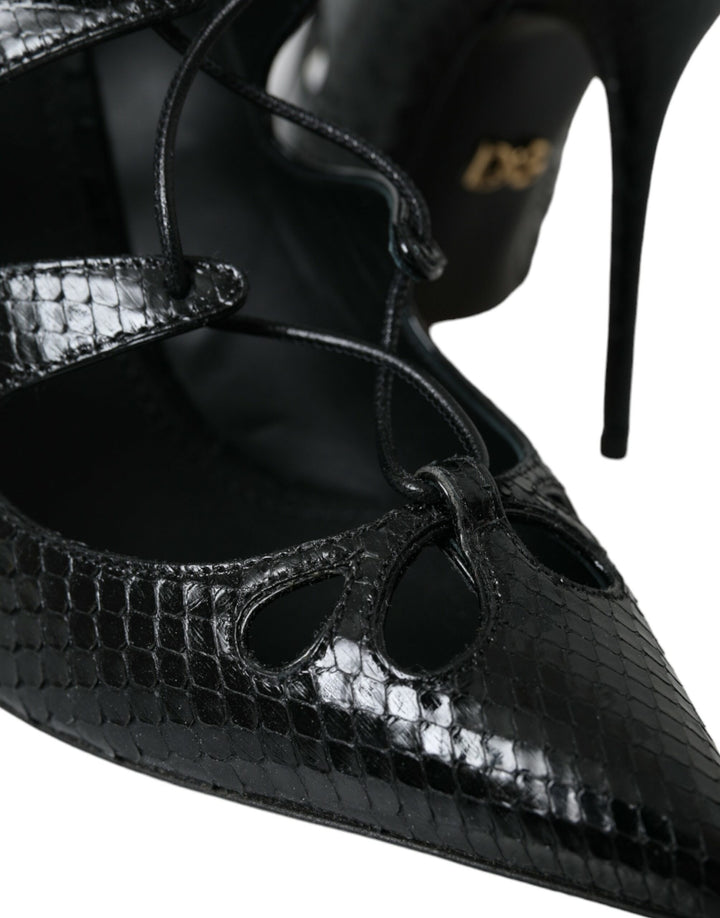 Zapatos Mary Jane de piel de pitón negra de Dolce &amp;amp; Gabbana