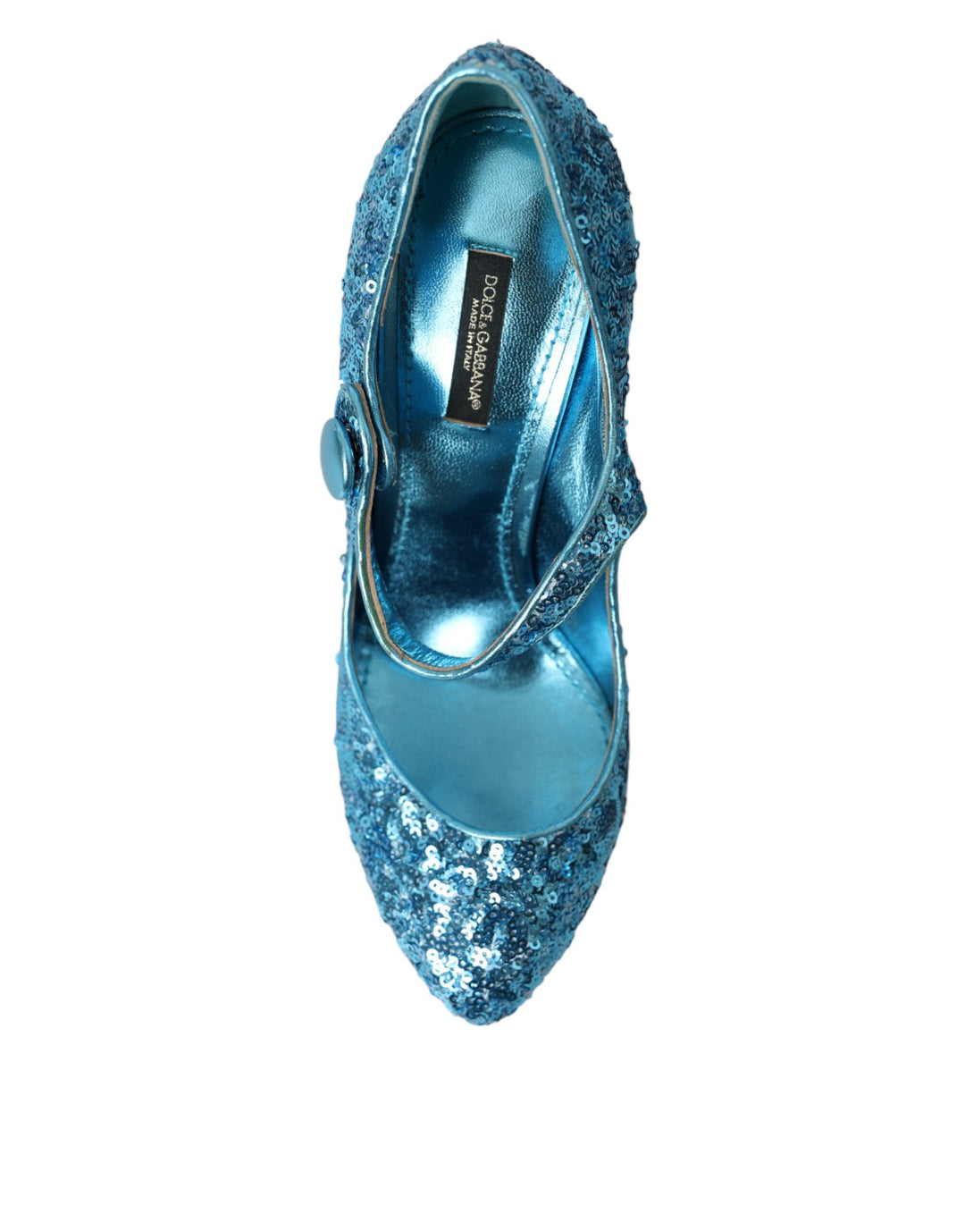 Zapatos de tacón alto Mary Jane con lentejuelas azules de Dolce &amp;amp; Gabbana
