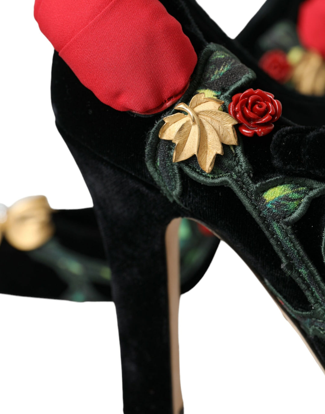 Chaussures Mary Jane Dolce &amp;amp; Gabbana à broche en cristal et roses noires