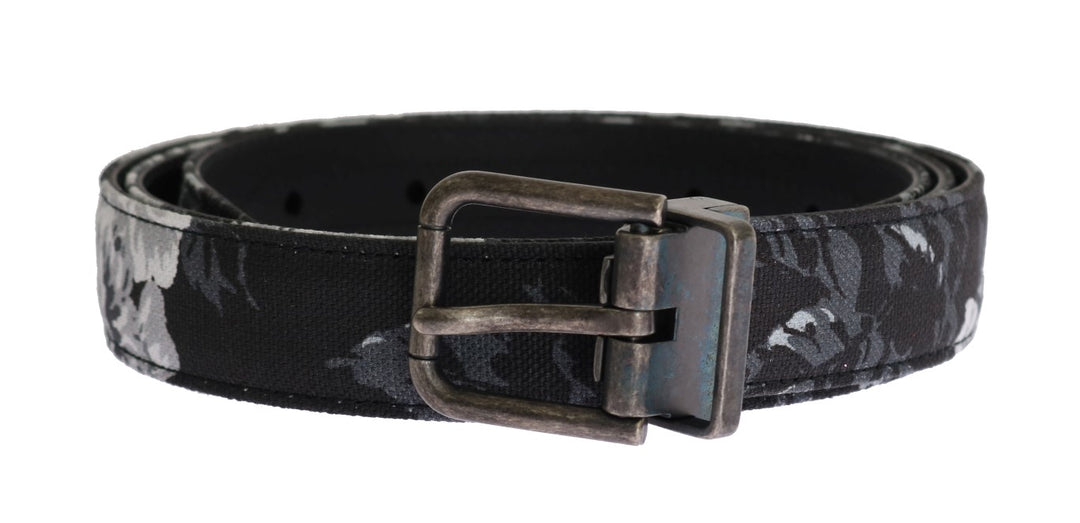 Dolce &amp; Gabbana Black Cayman Linen Leather Belt