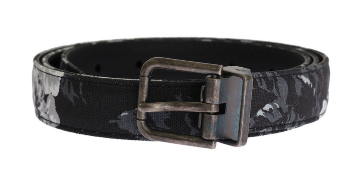 Dolce &amp; Gabbana Black Cayman Linen Leather Belt