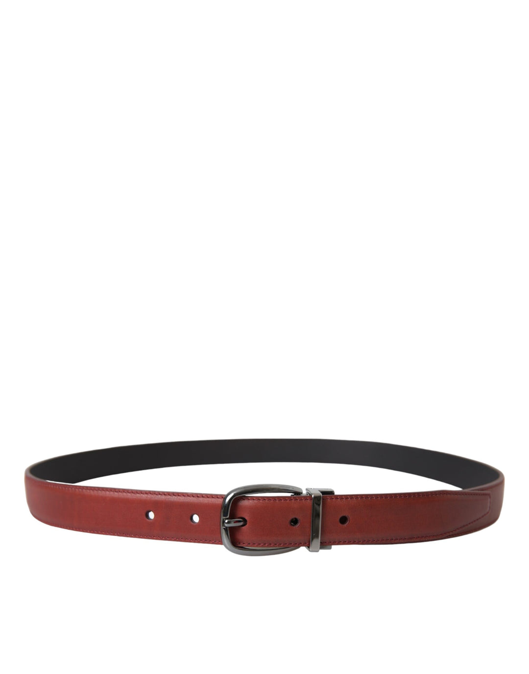 Ceinture Dolce &amp;amp; Gabbana en cuir marron avec boucle en métal argenté pour homme