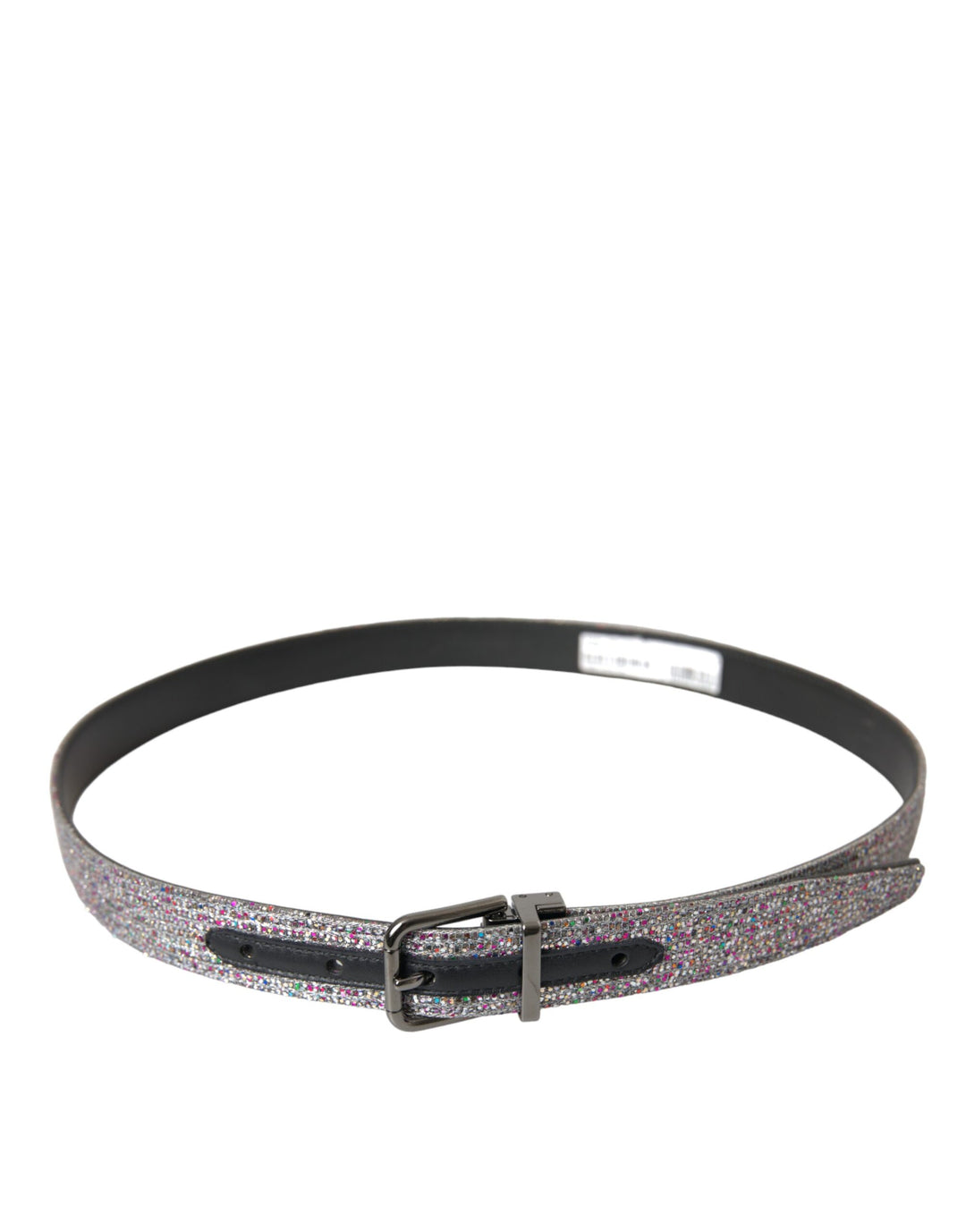 Ceinture Dolce &amp;amp; Gabbana à boucle en métal argenté ornée de motifs multicolores