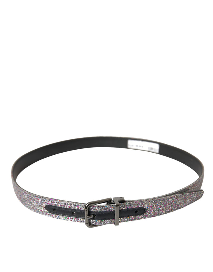 Ceinture Dolce &amp;amp; Gabbana à boucle en métal argenté ornée de motifs multicolores
