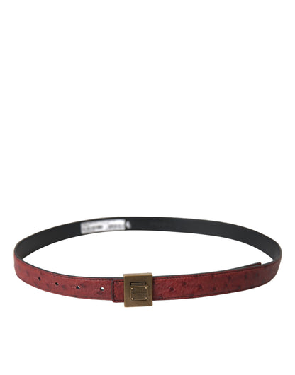 Ceinture Dolce &amp; Gabbana en cuir marron avec boucle carrée en métal
