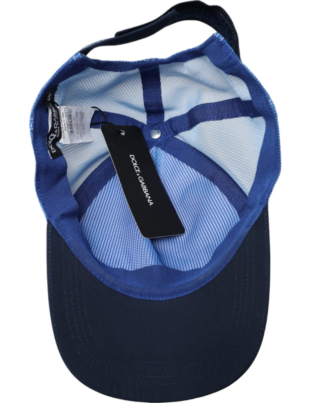 Dolce &amp; Gabbana Blue White Black Italia Mesh Baseball Hat