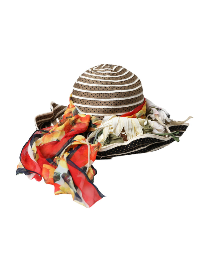Sombrero flexible de ala ancha con diseño de fantasía multicolor de Dolce &amp;amp; Gabbana