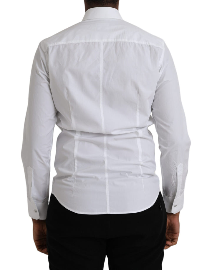 Dolce &amp; Gabbana White Cotton Long Sleeve Dress MARTINI Shirt
