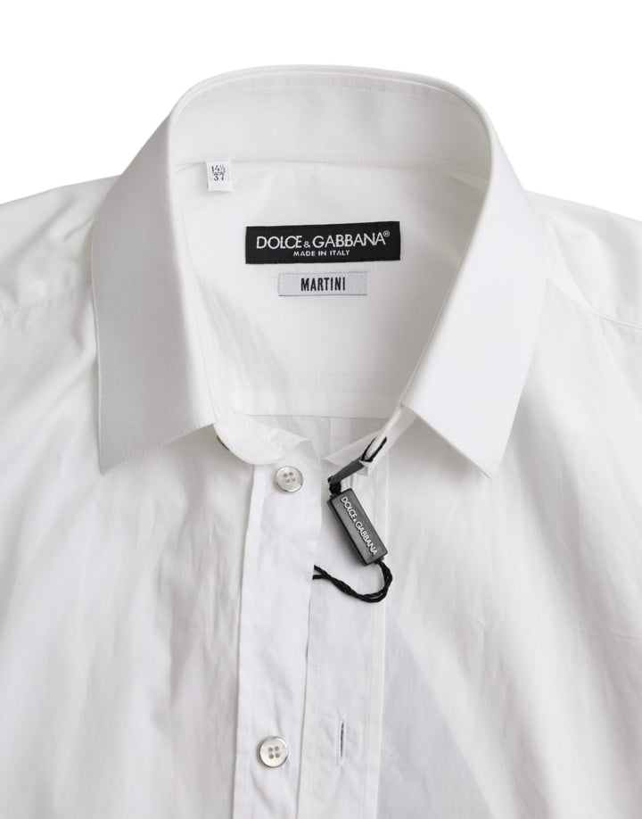Dolce &amp; Gabbana White Cotton Long Sleeve Dress MARTINI Shirt